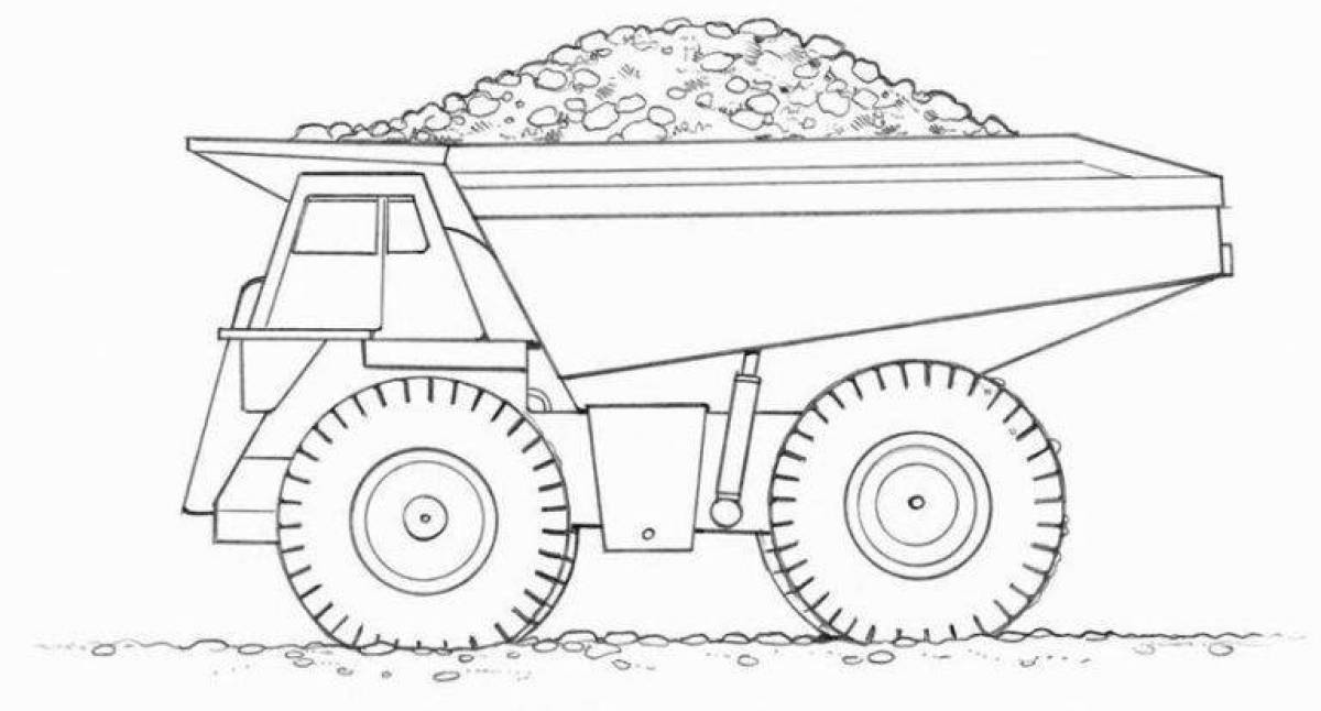 Awesome dump truck coloring page