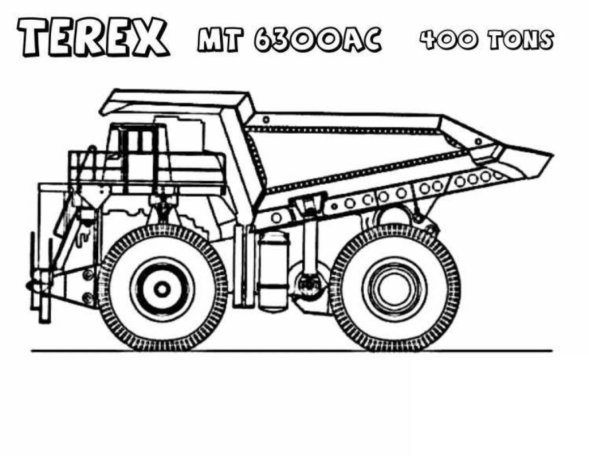 Great dump truck coloring page