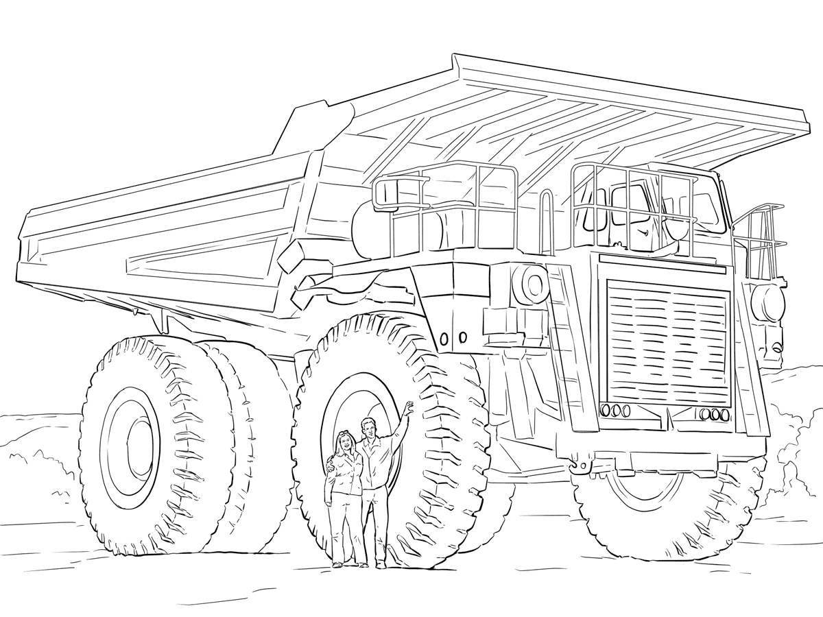 Outstanding dump truck coloring page