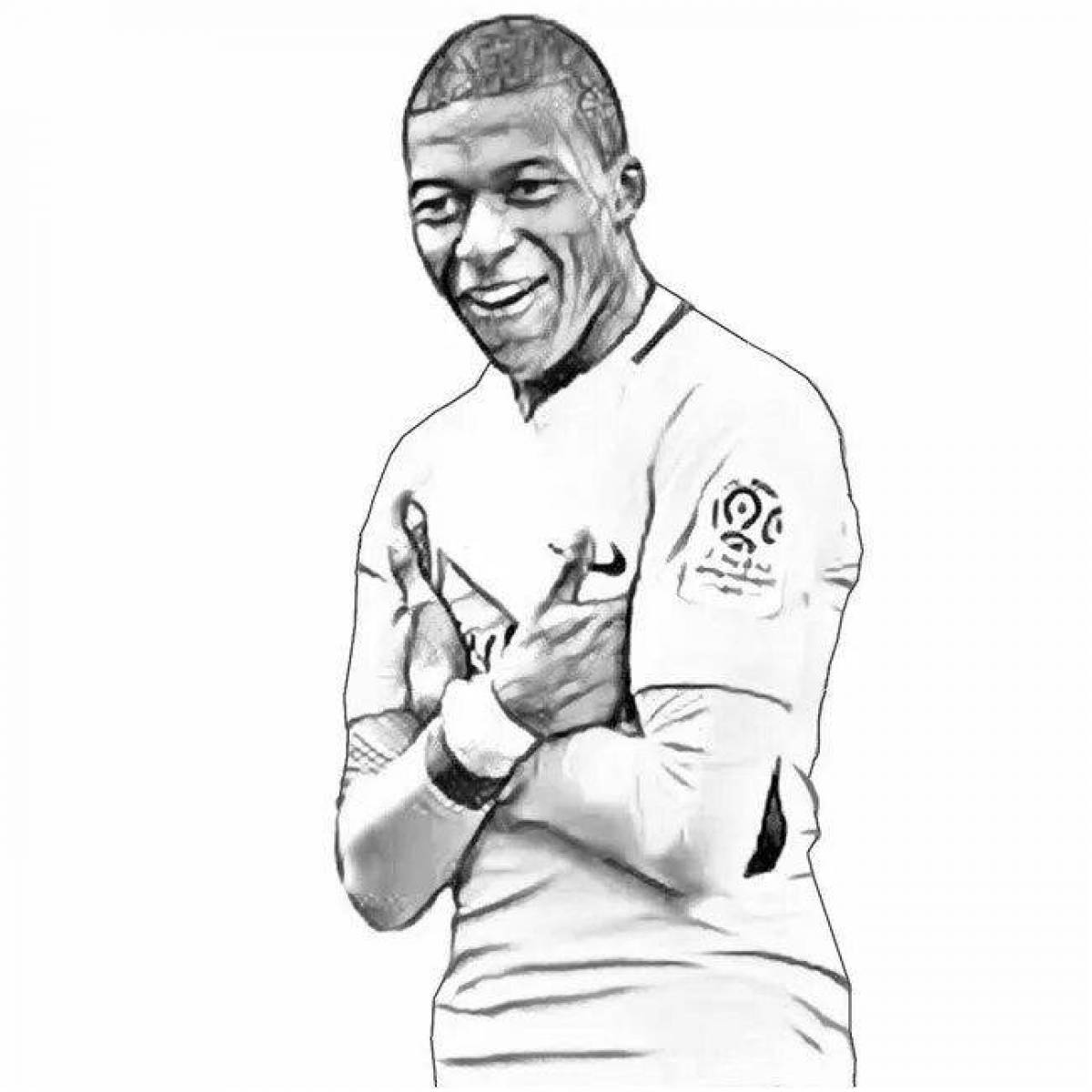 Colorful soccer player coloring page