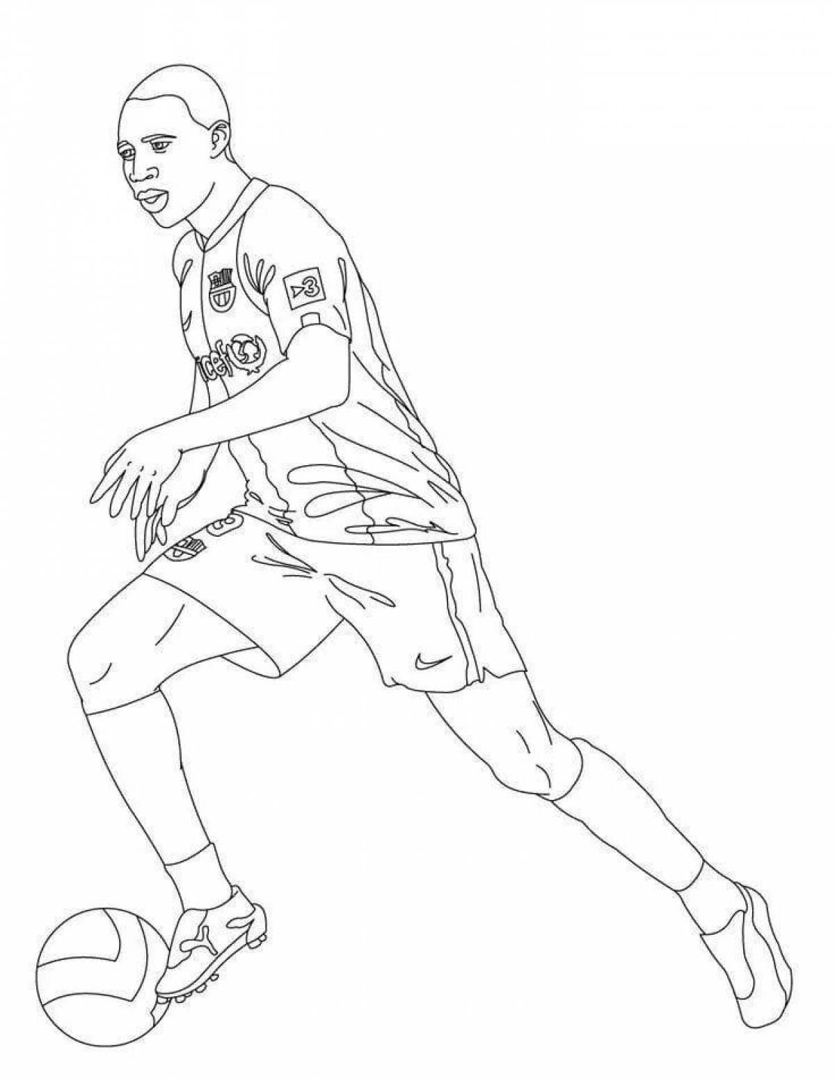 Animated soccer player coloring page