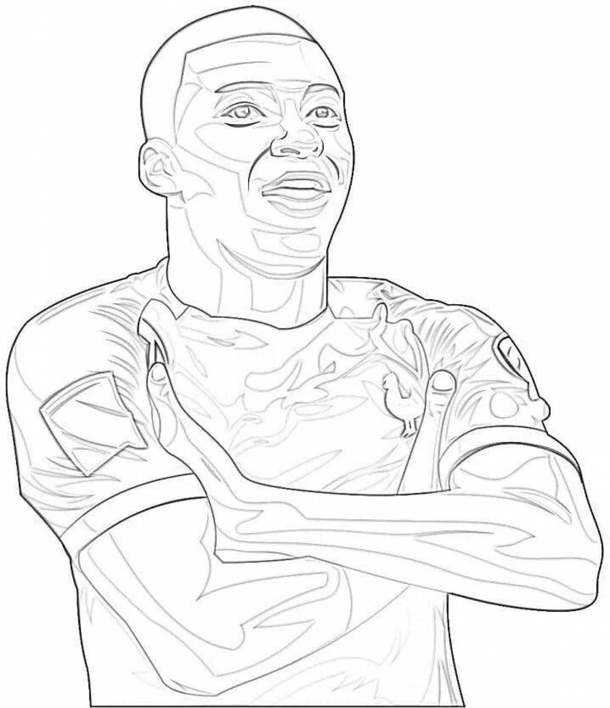 Coloring page playful football player