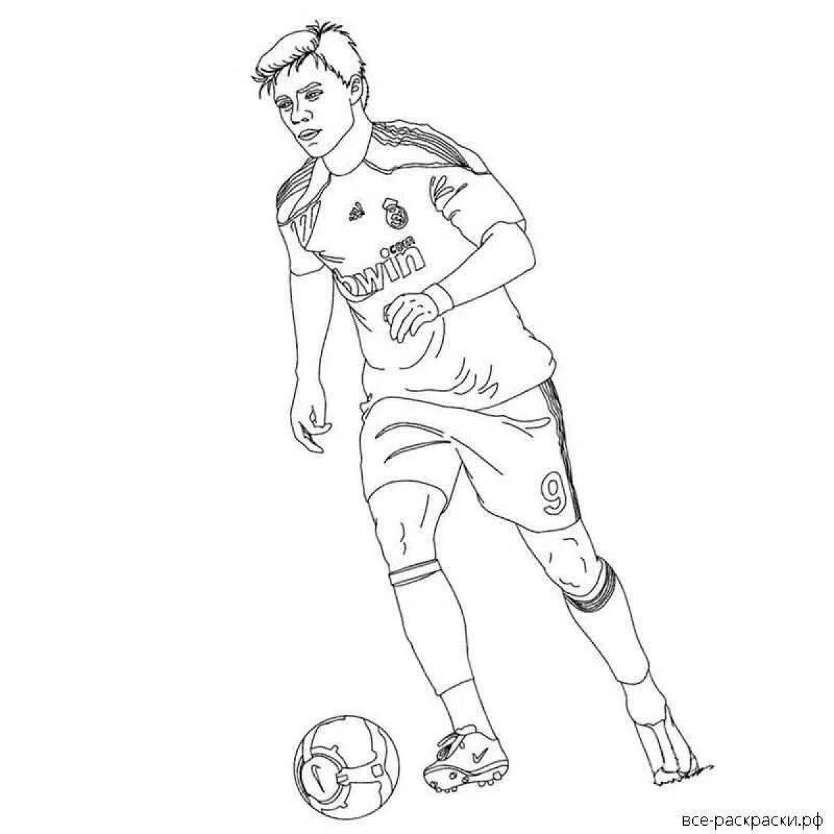 Fearless soccer player coloring page
