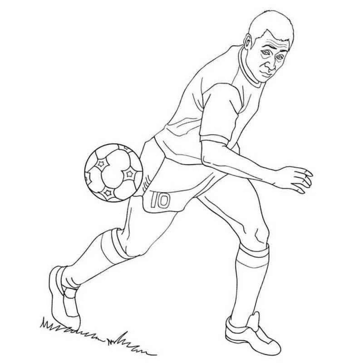 Coloring page dazzling footballer