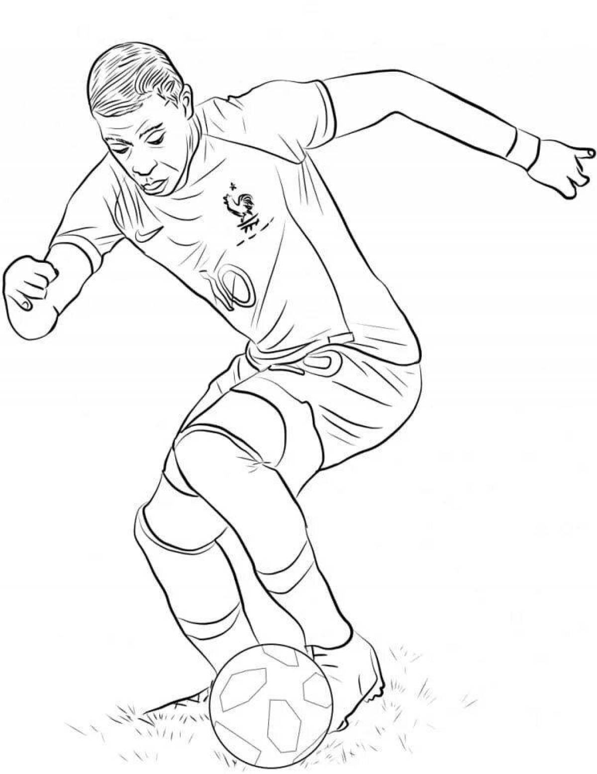 Coloring book magical football player