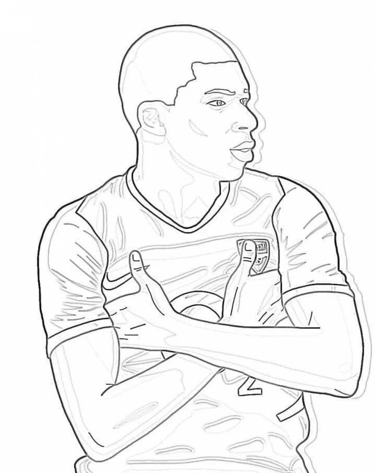 Coloring page amazing soccer player
