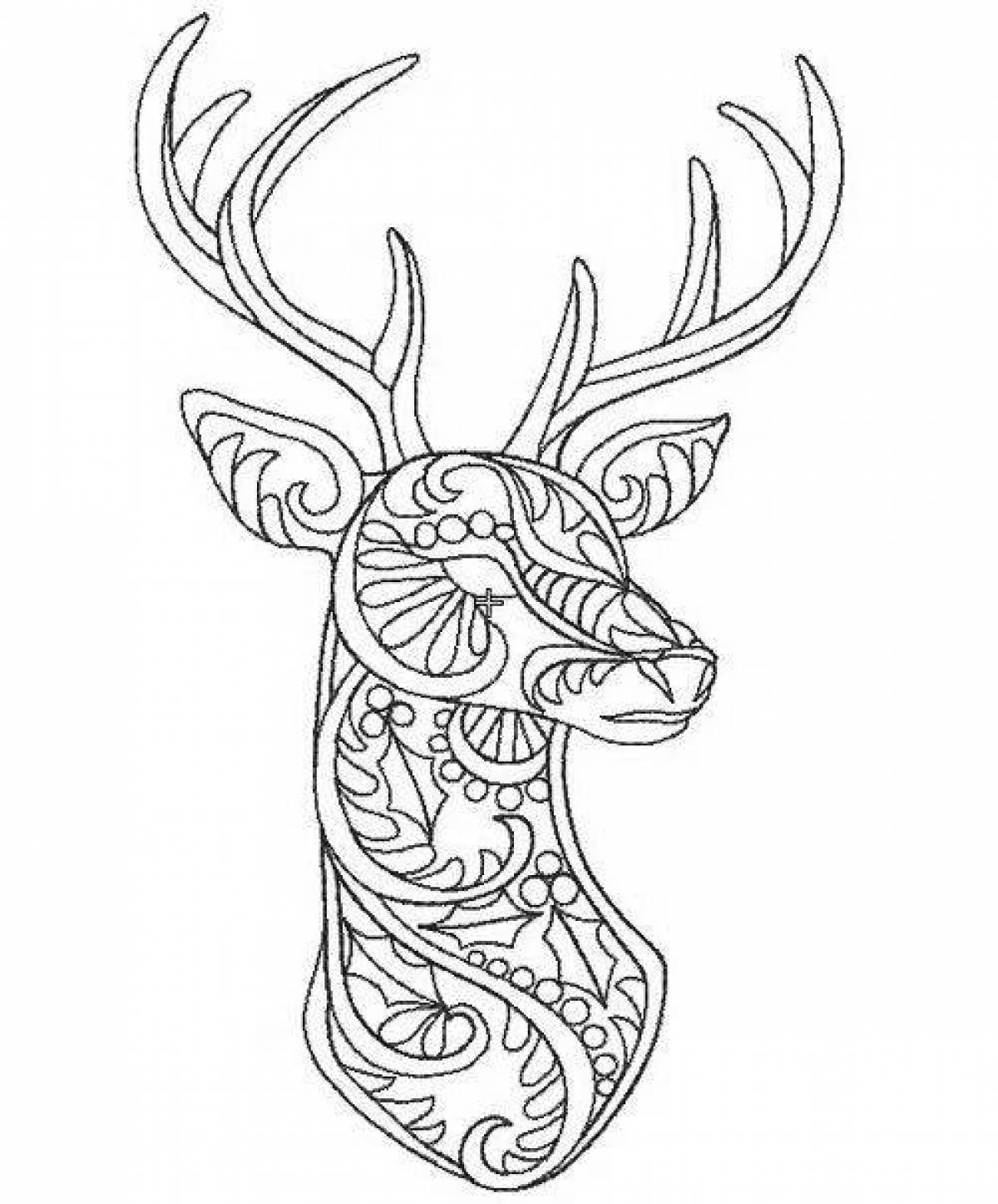 Refreshing deer antistress coloring book