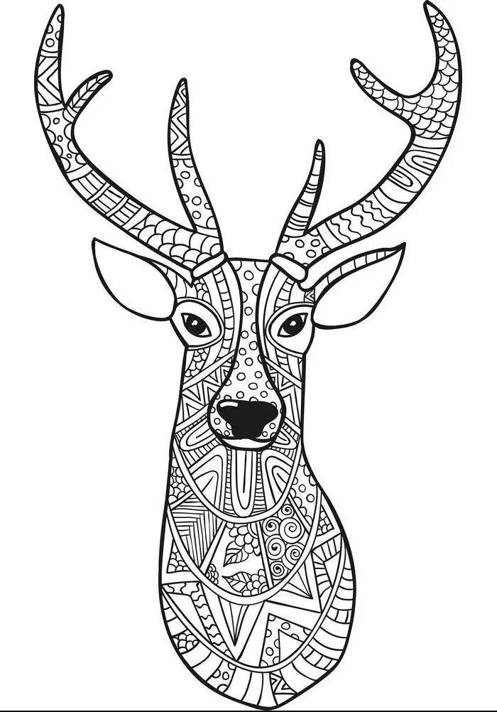 Shiny deer antistress coloring book