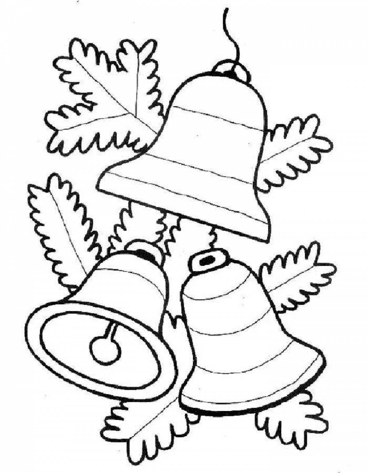 Sparkling Christmas bell coloring page