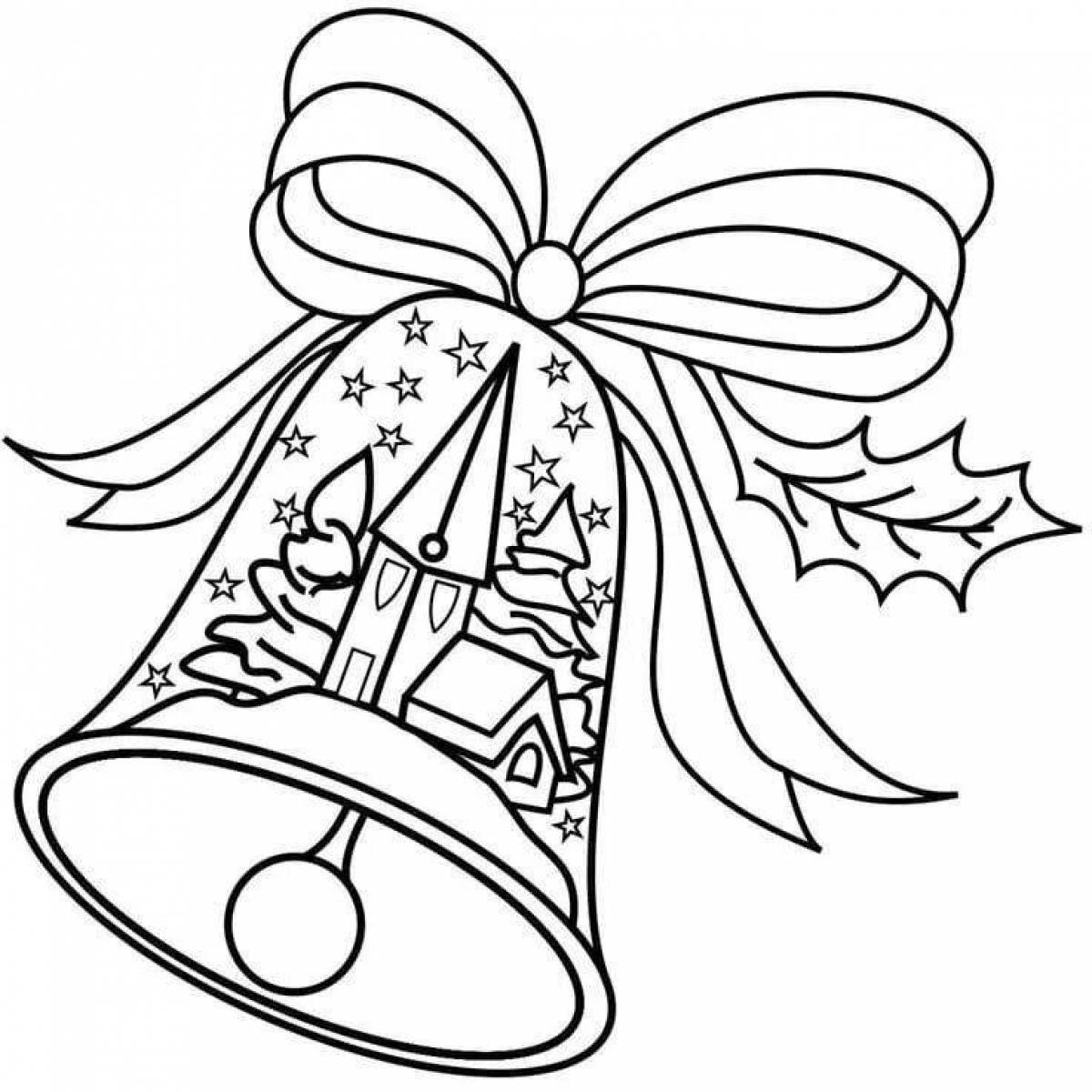 Coloring book magical Christmas bell