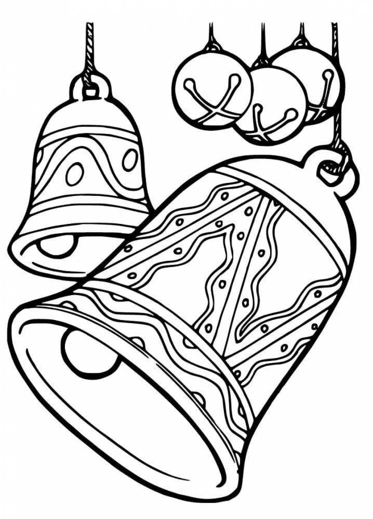 Coloring book shiny Christmas bell
