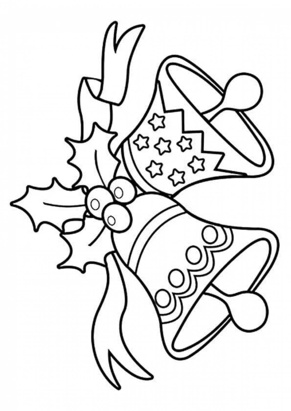Coloring book dazzling Christmas bell