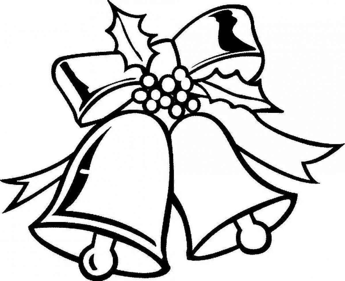 Rampant Christmas bell coloring page