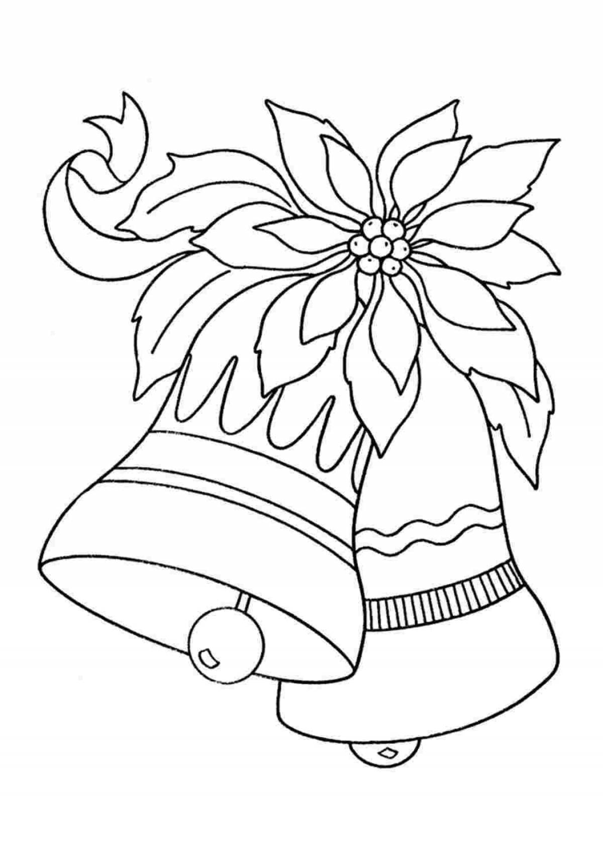 Rainbow Christmas bell coloring page