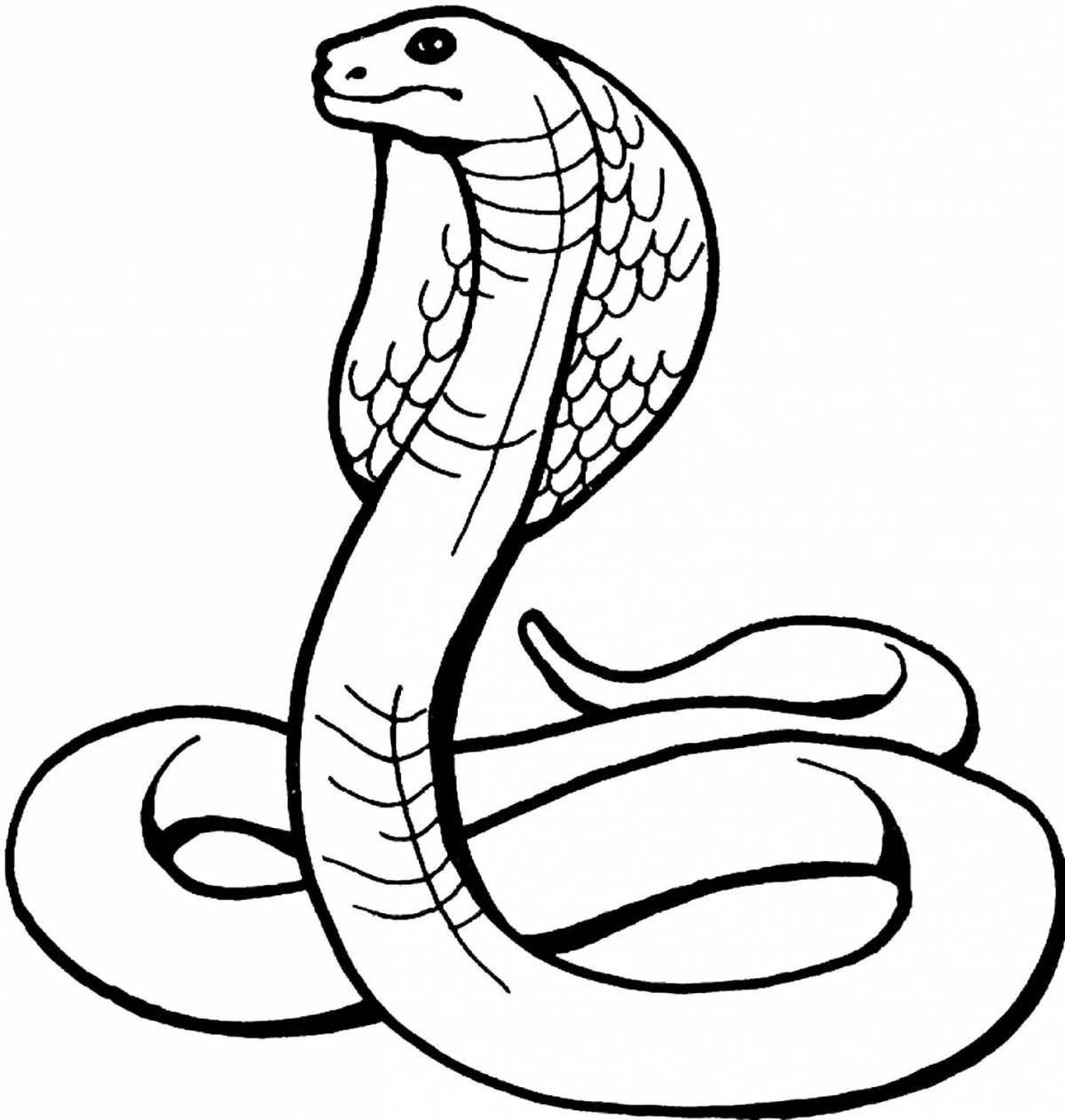 Spooky king cobra coloring book