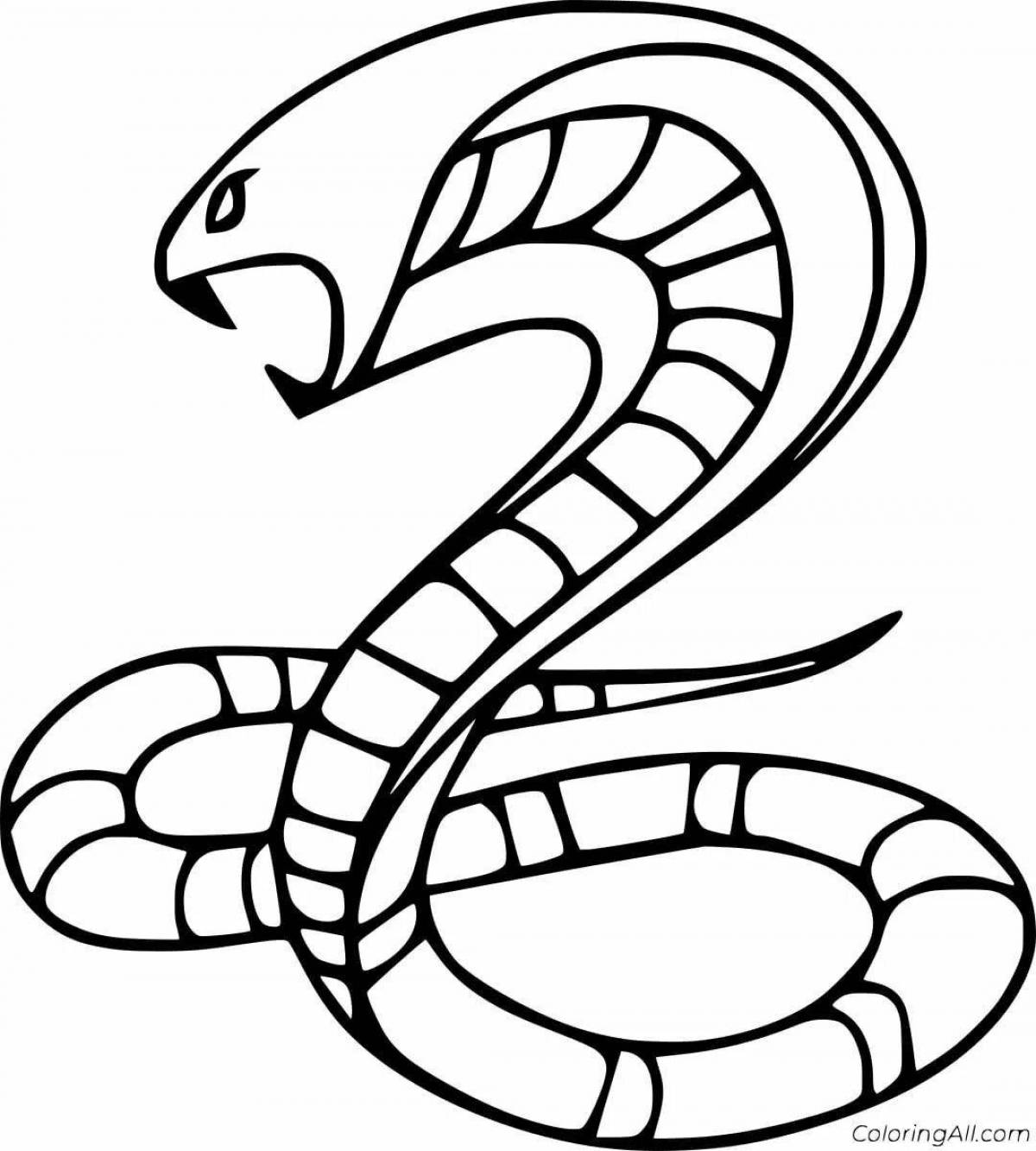 Awesome king cobra coloring page