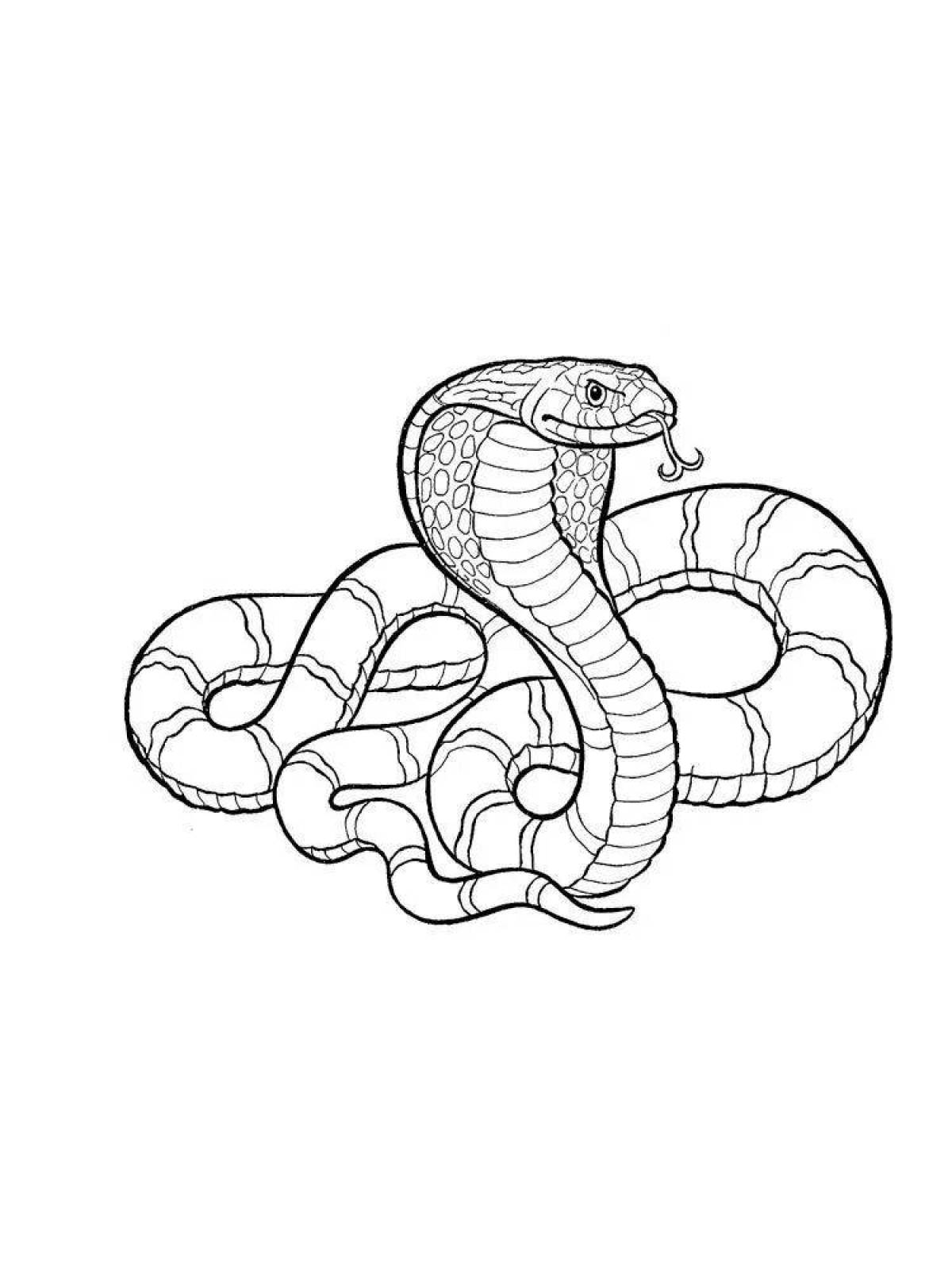 Грандиозная раскраска королевская кобра