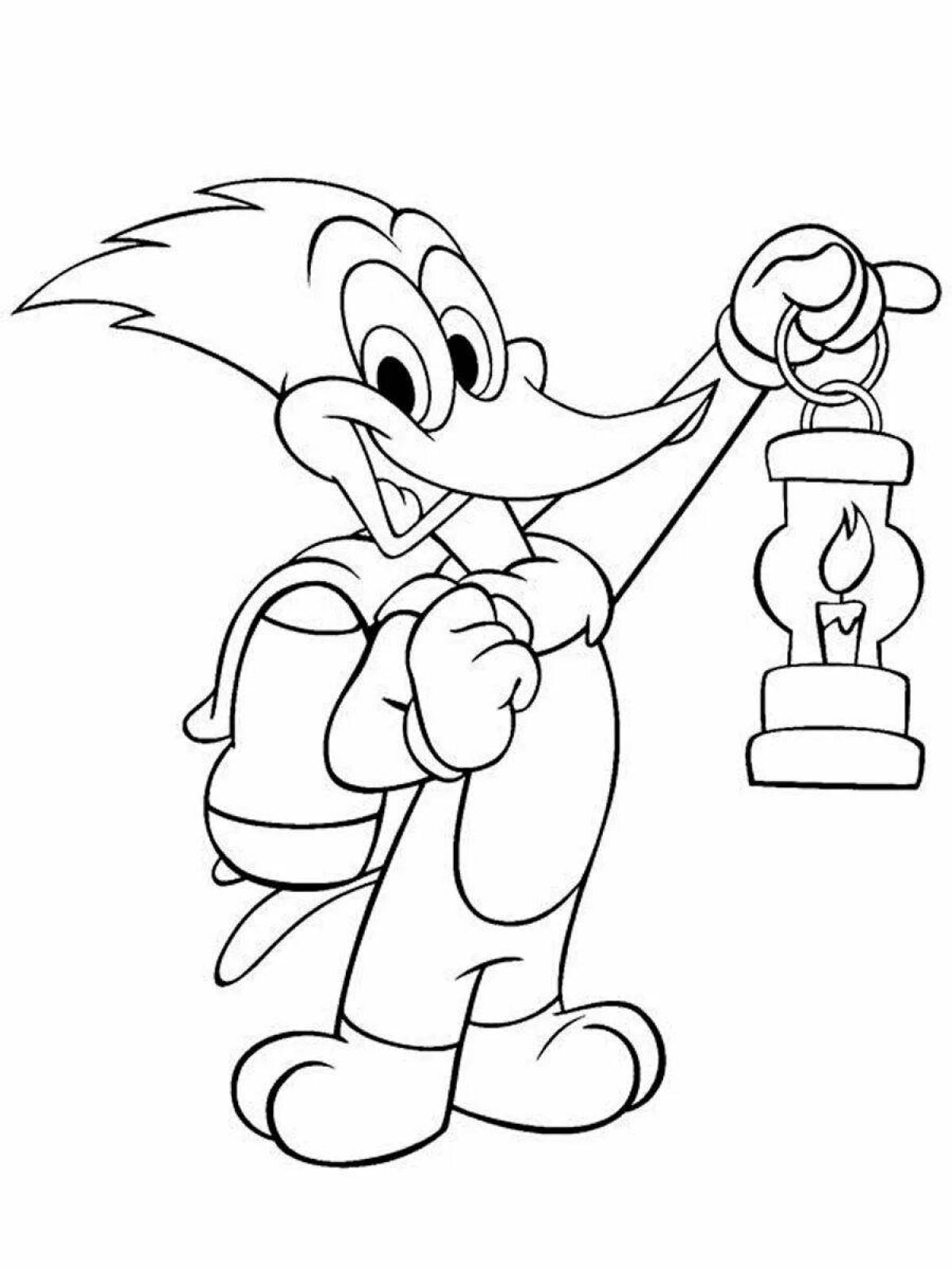 Animated woody woodpecker coloring page