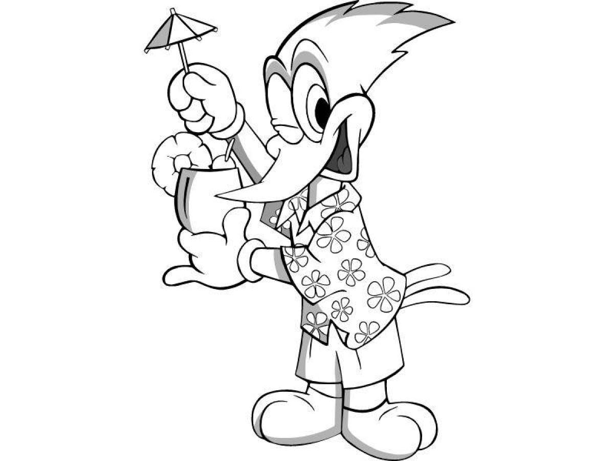 Gorgeous woody woodpecker coloring page