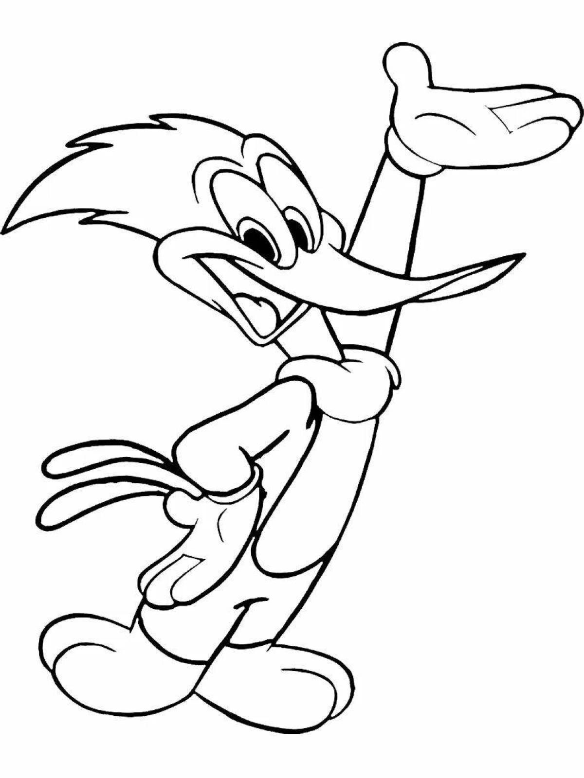 Coloring the amazing woody woodpecker
