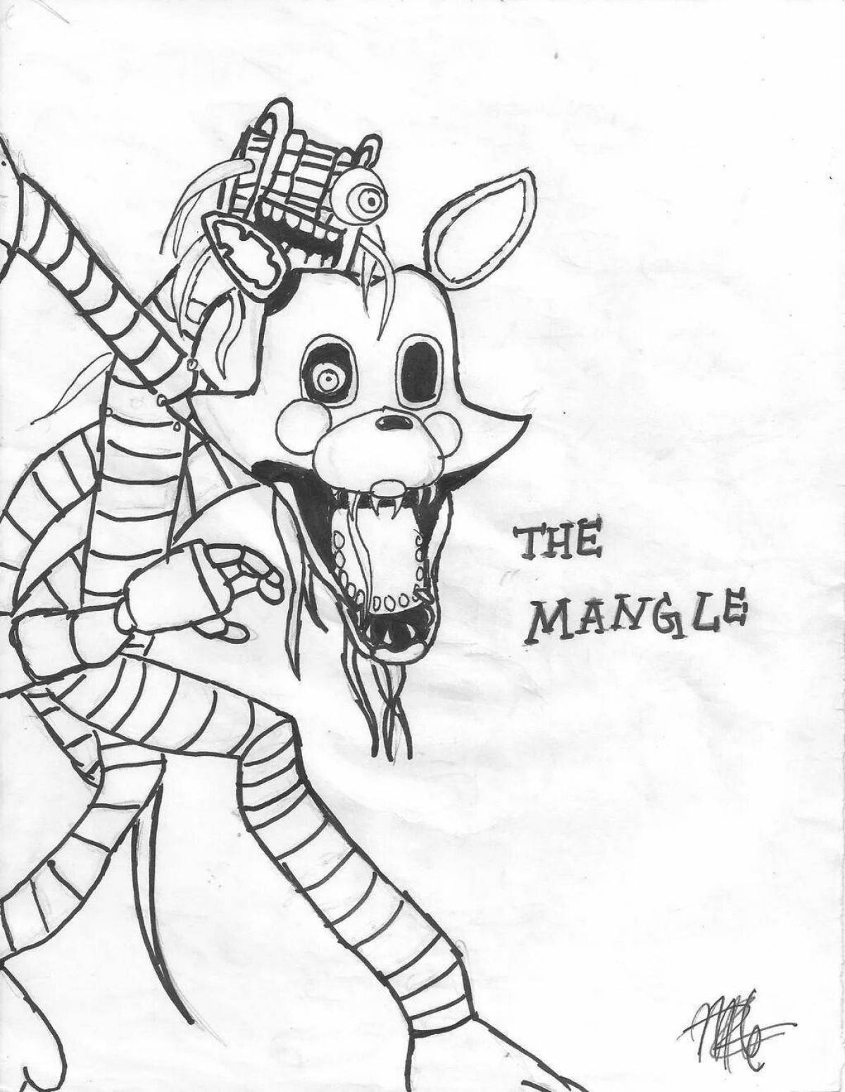 Attractive coloring animatronic mangle