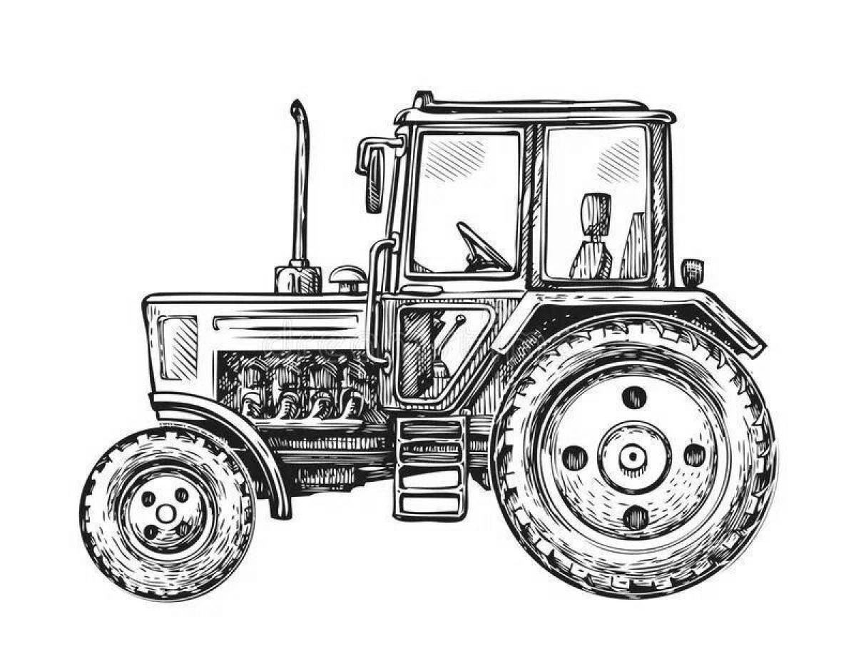 Colouring awesome belarusian tractor
