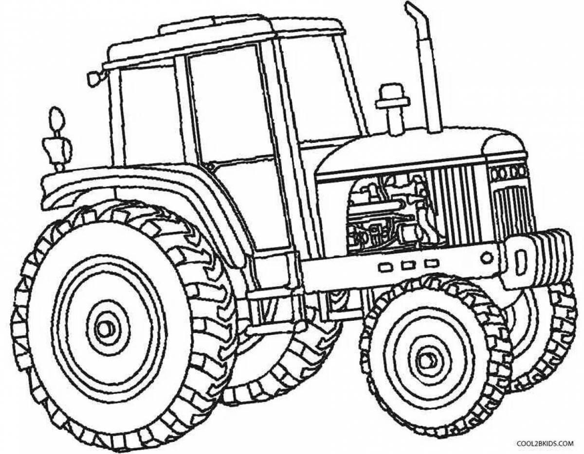 Coloring page wonderful belarusian tractor
