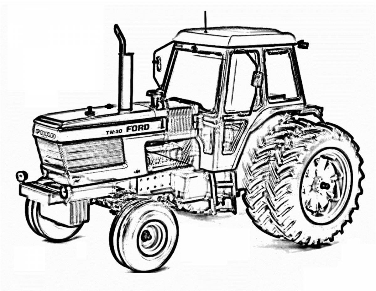 Coloring page dazzling Belarusian tractor