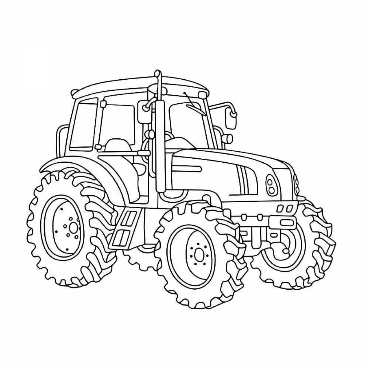 Coloring page glamorous belarusian tractor