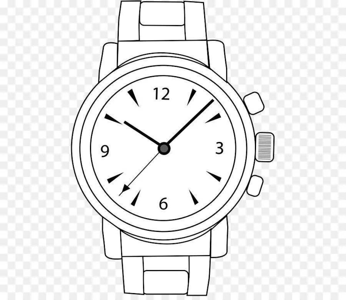 Colouring colorful wrist watch