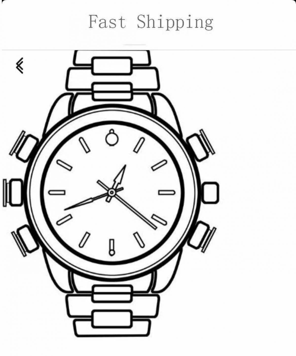Intricate wristwatch coloring page