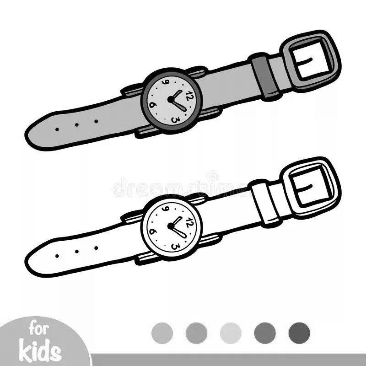 Coloring bright wrist watch