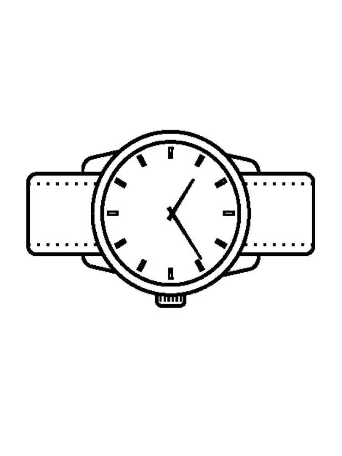 Coloring page charming wrist watch