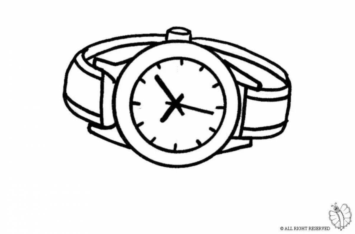 Attractive watch coloring page
