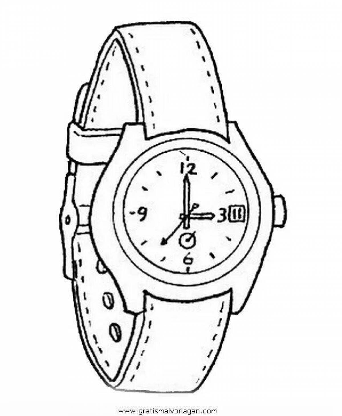 Coloring book dazzling wrist watch