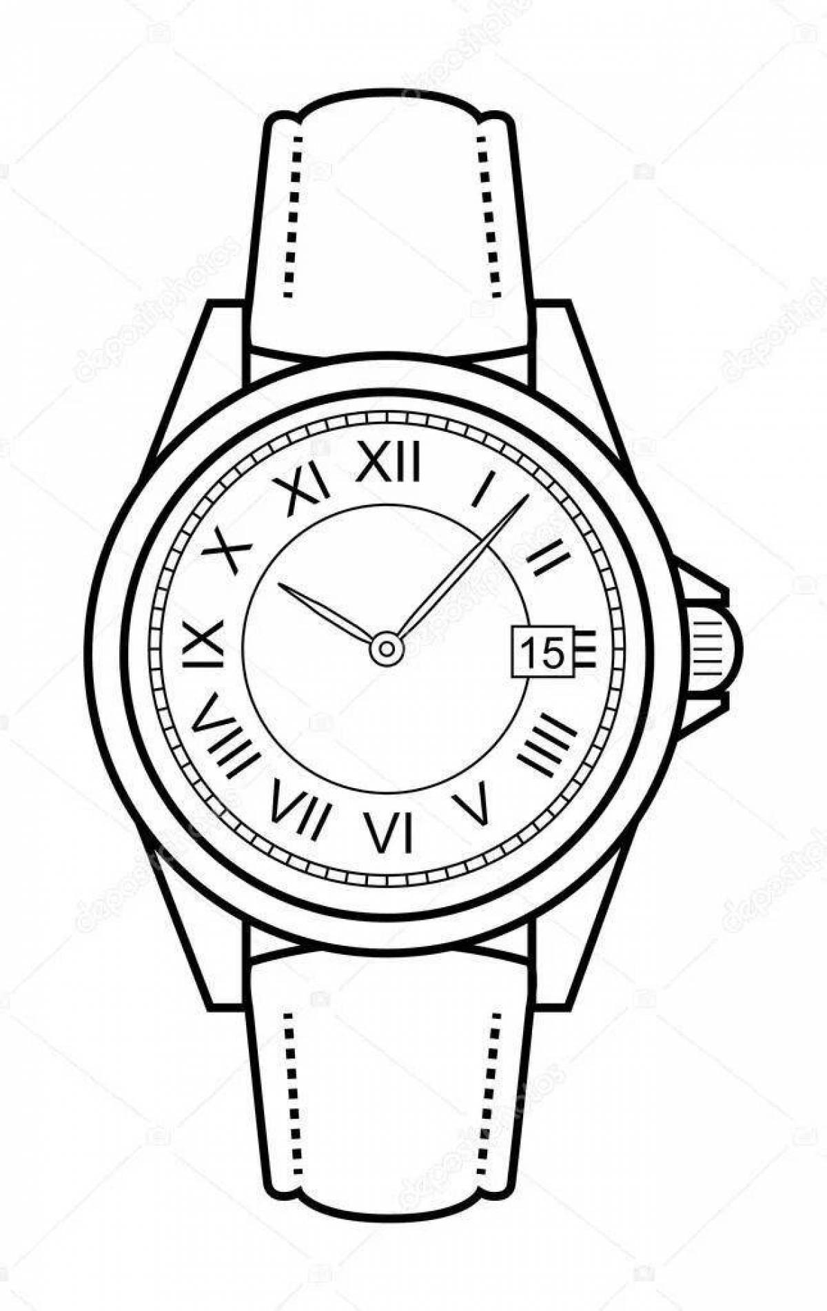 Fun watch coloring page