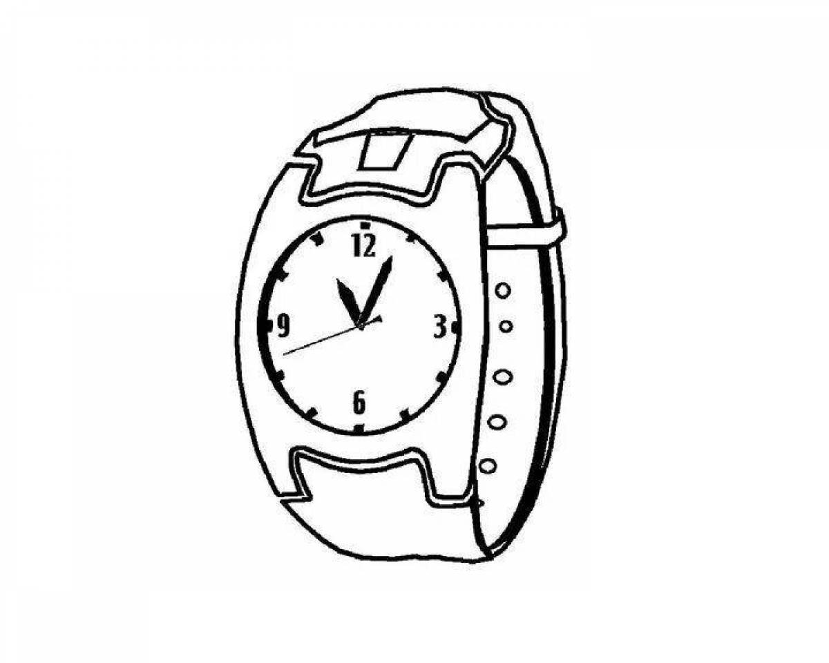 Adorable watch coloring page