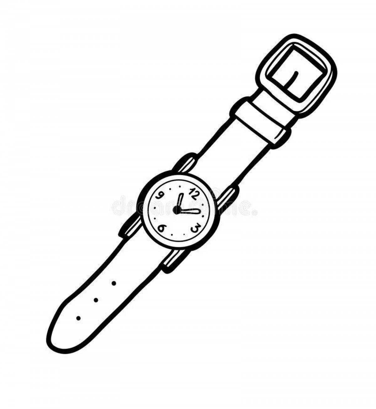 Раскраска симпатичные наручные часы