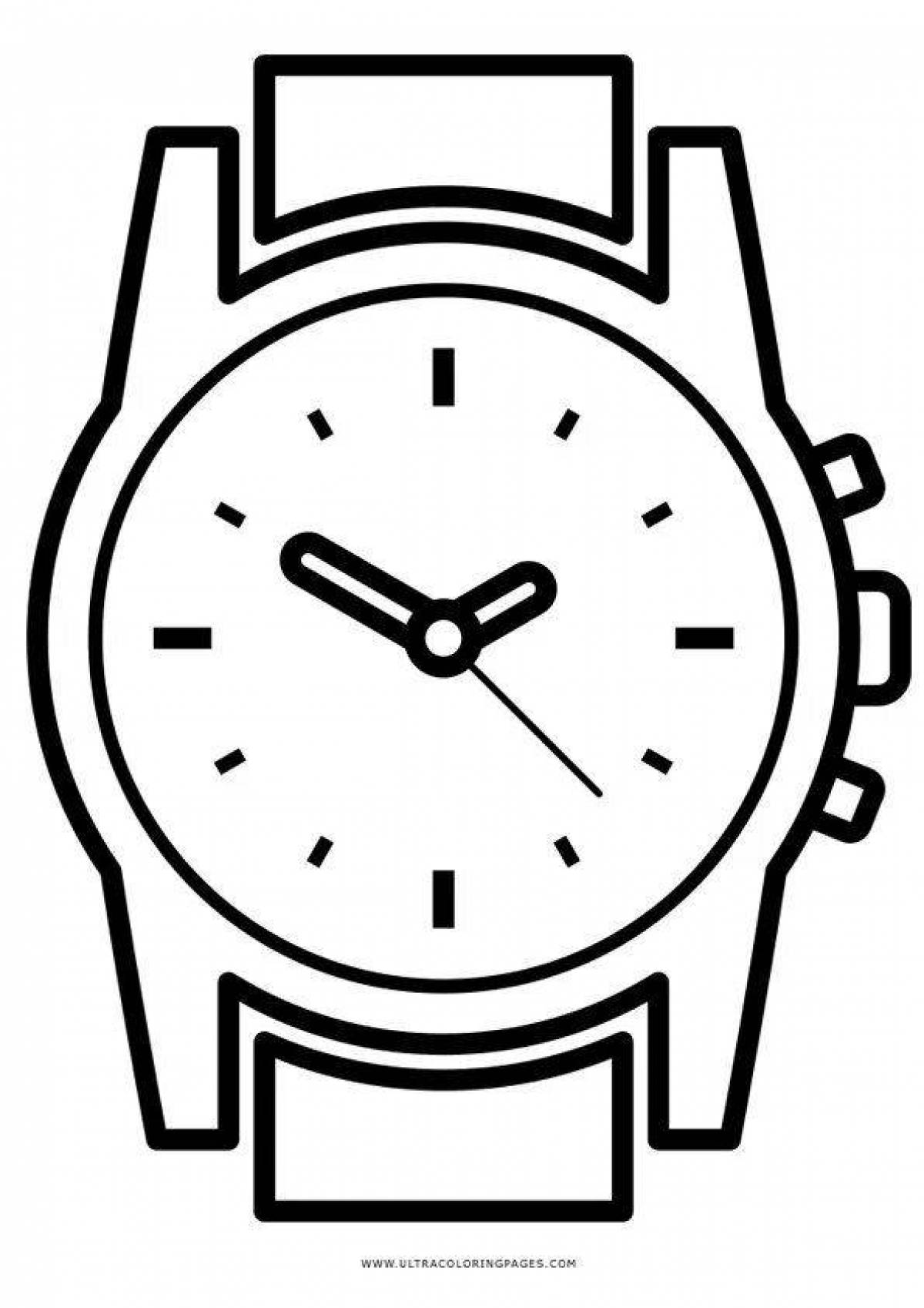 Fancy wristwatch coloring page