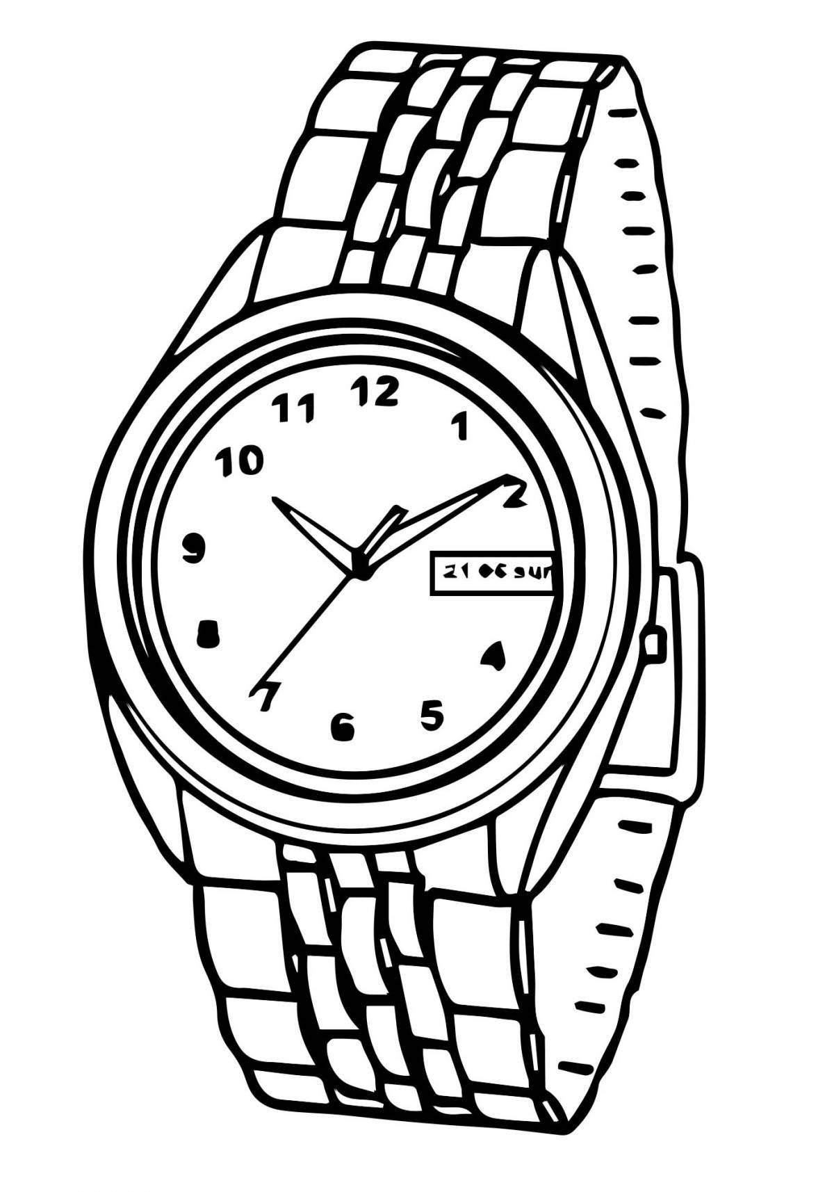 Coloring book funny watch