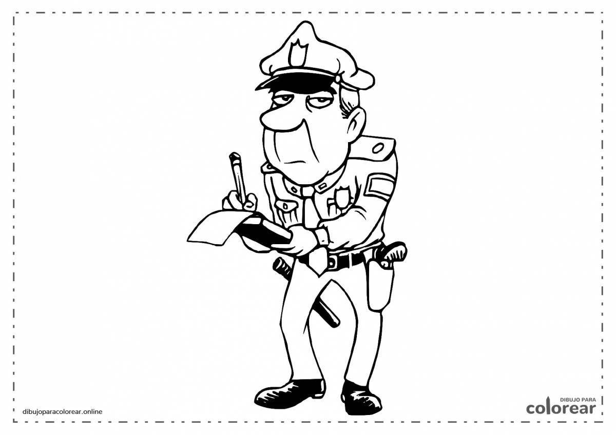 Obedient cop coloring book