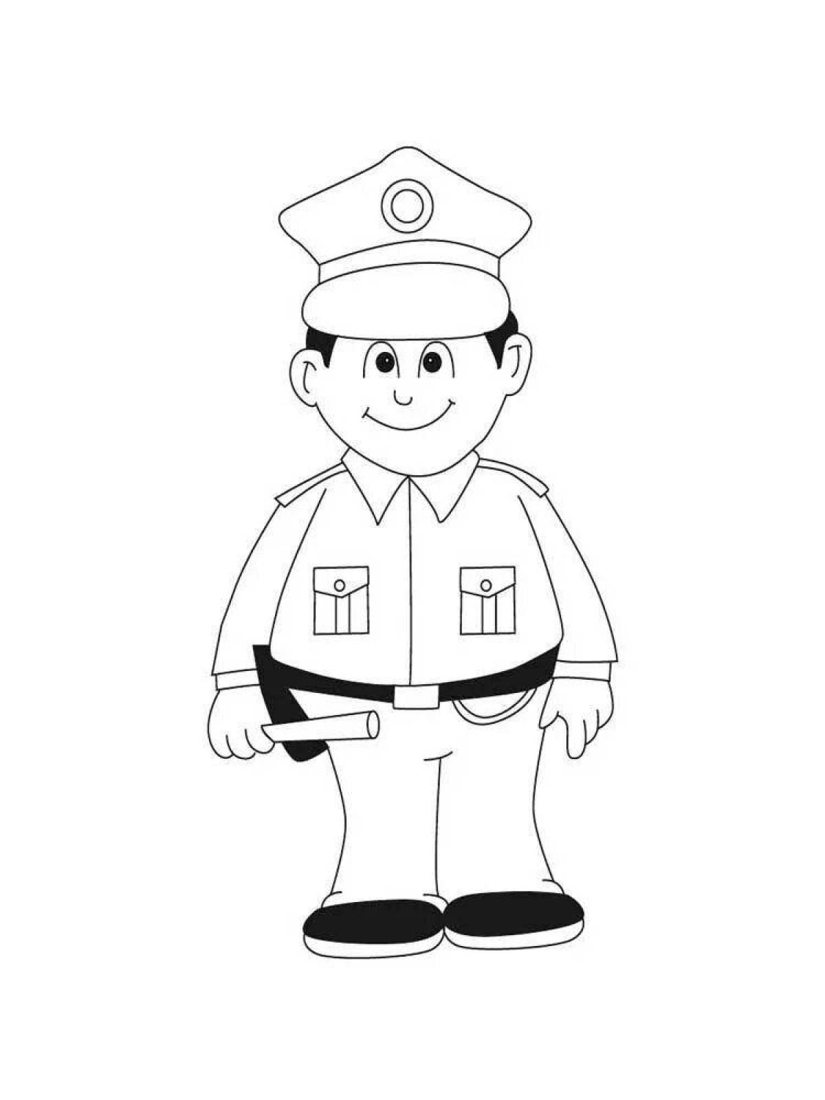 Раскраска профессия полиция для детей