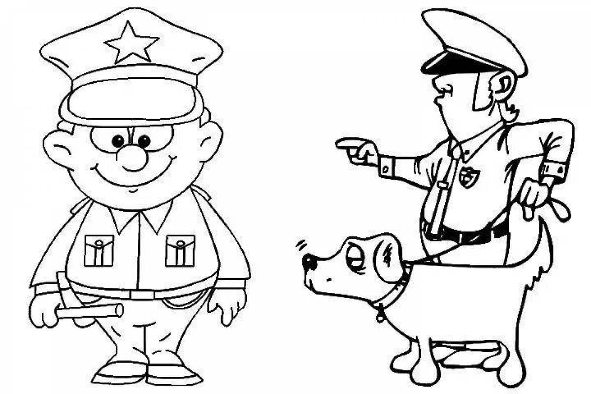 The wise policeman coloring