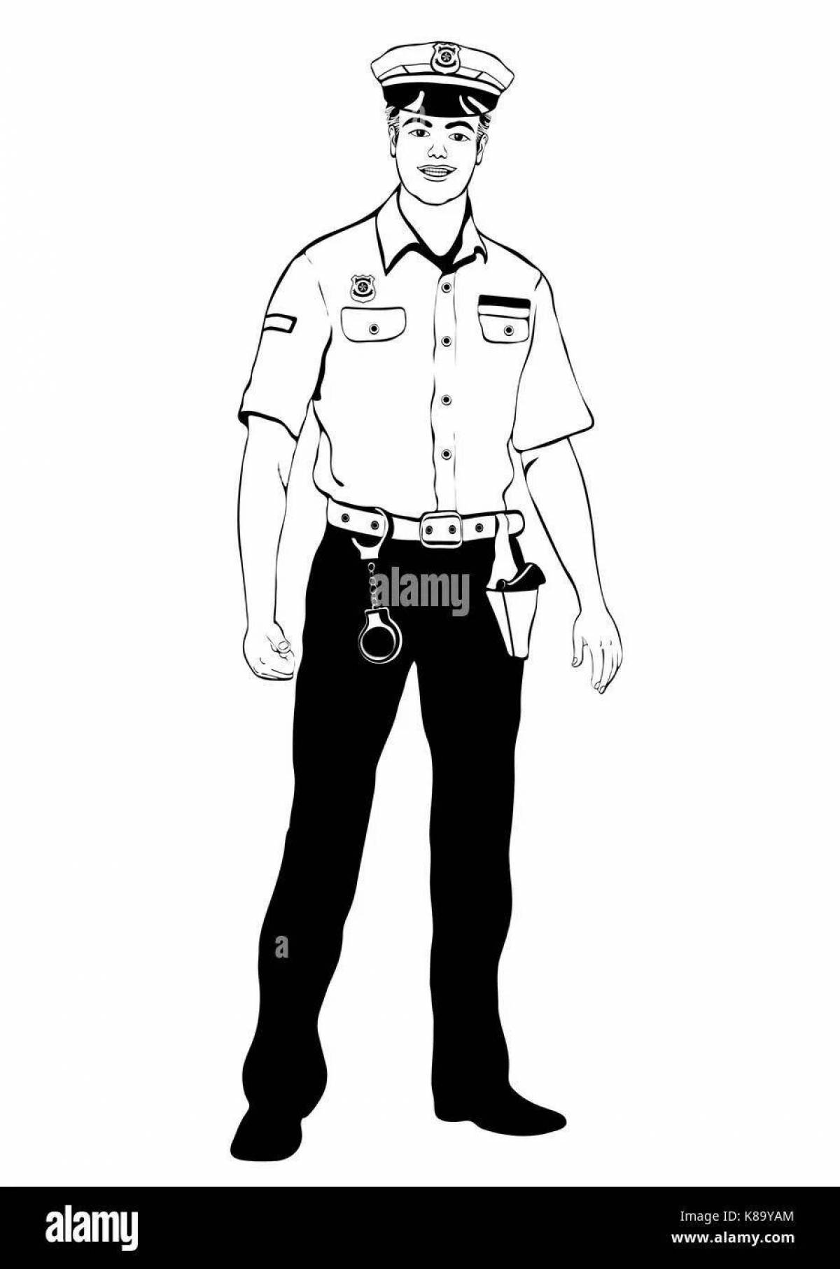 Courageous Cop Coloring Page