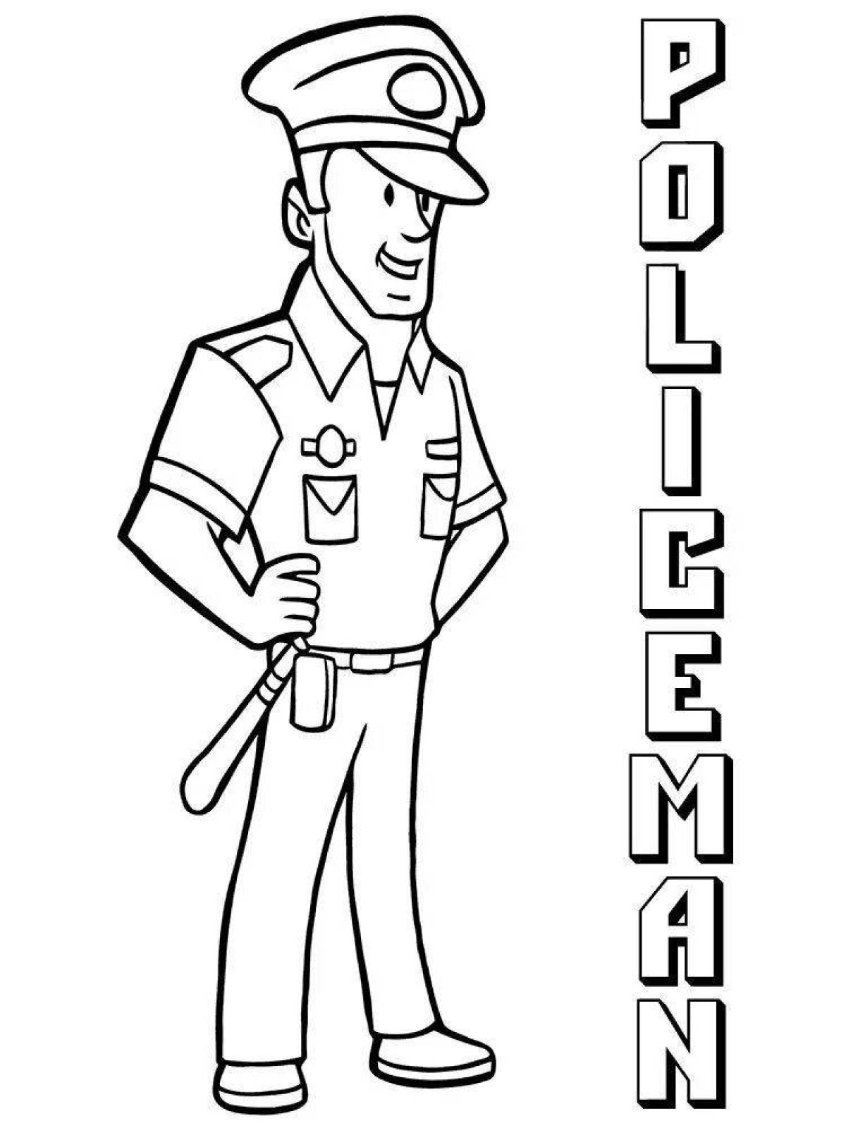 Useful police coloring book