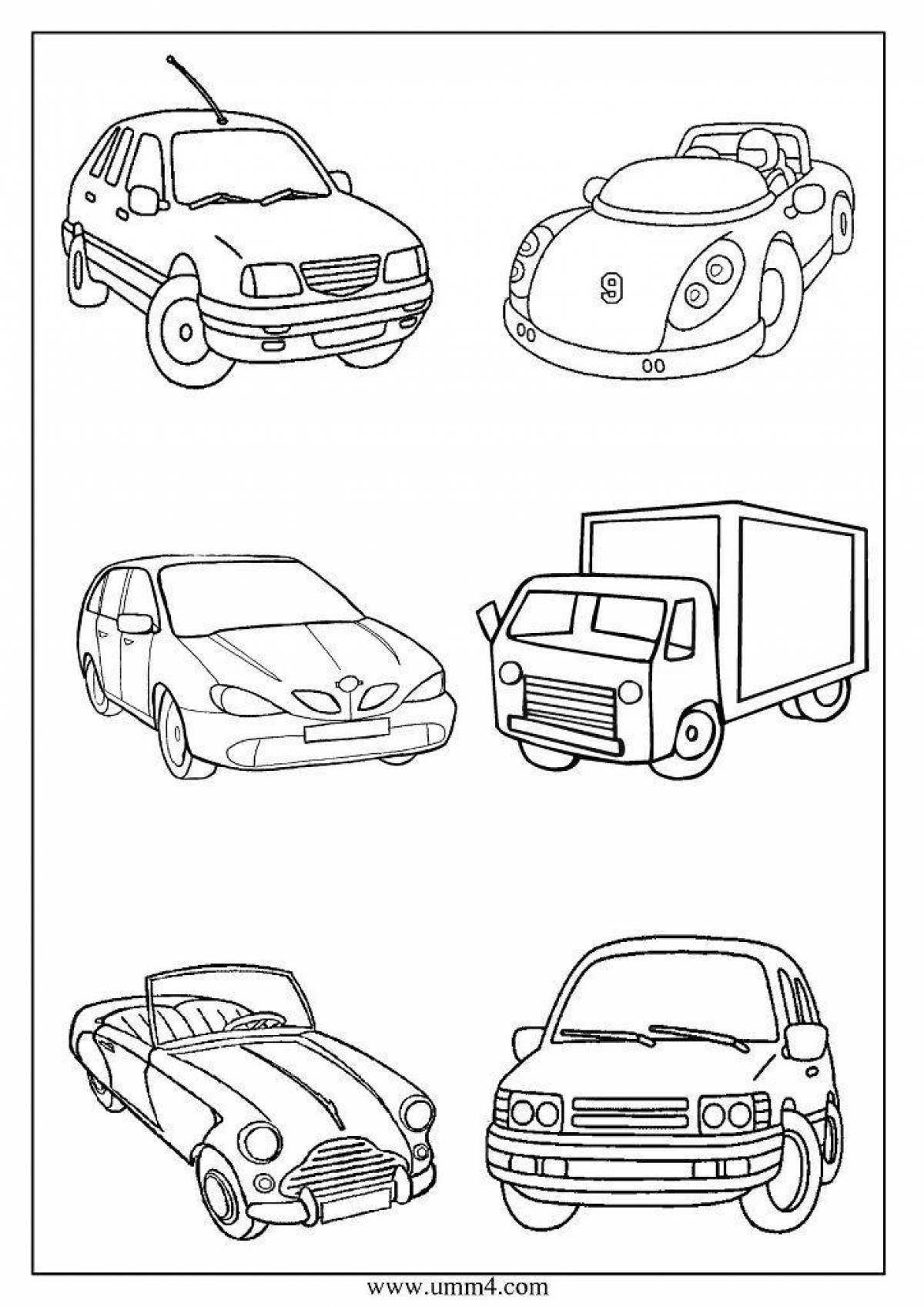 Coloring dazzling cars