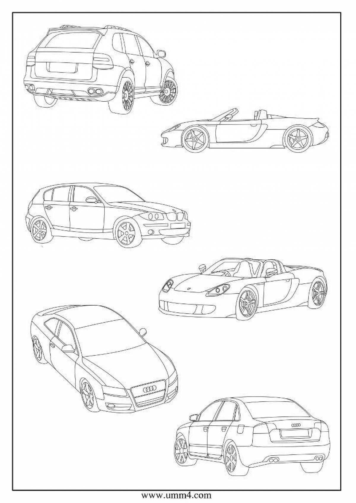 Fun cars coloring page