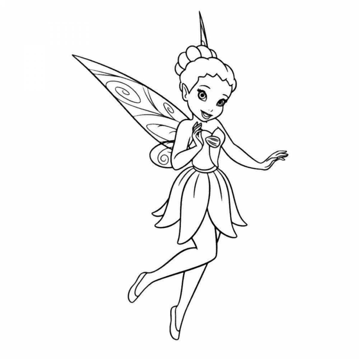 Очаровательная маленькая фея-раскраска