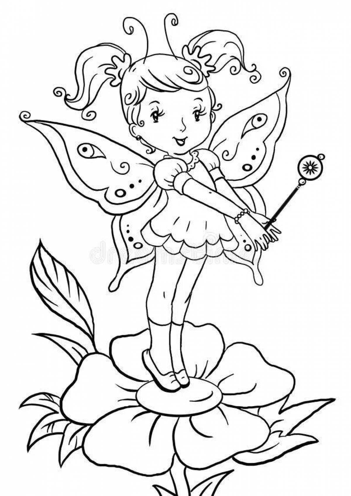Cute little fairy coloring book