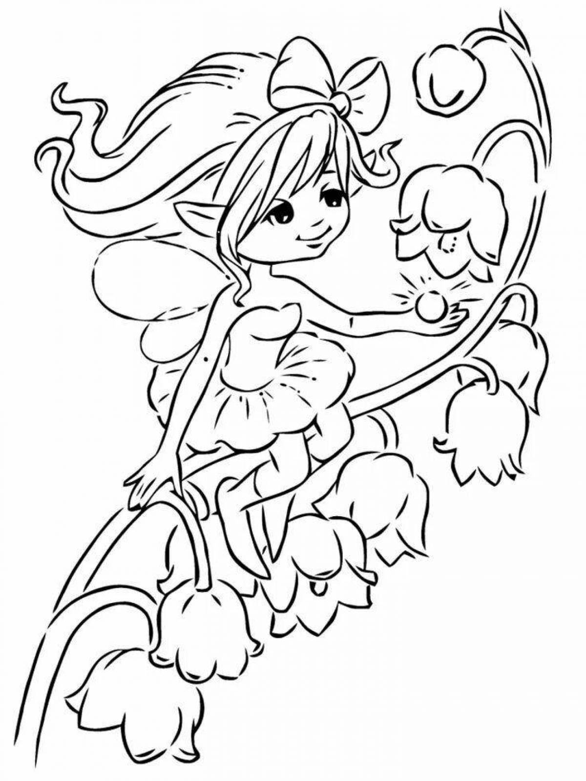 Coloring page dazzling little fairy
